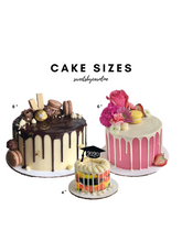 Load image into Gallery viewer, Cake Size Reference, 8" cake. 6" cake,  4" cake