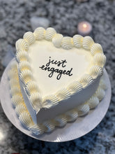 Load image into Gallery viewer, just engaged vintage heart cake 
