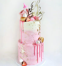 Load image into Gallery viewer, Pink Ombre Drip Baby Shower Cake
