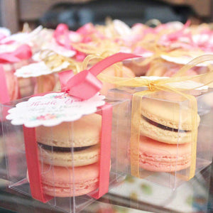 Pink and White Macaron Party Favors